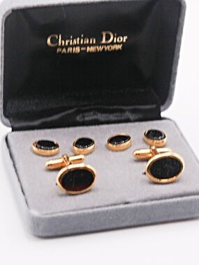 Christian Dior Cufflinks and Four Studs
